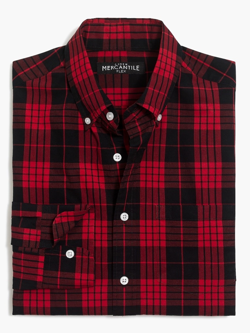 J. Crew Factory Plaid Slim Flex Washed Button Down Oxford Shirt